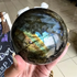 1pc Blue Light Violet Tourmaline Crystal Ball Home Decor by Home for Health and Beauty