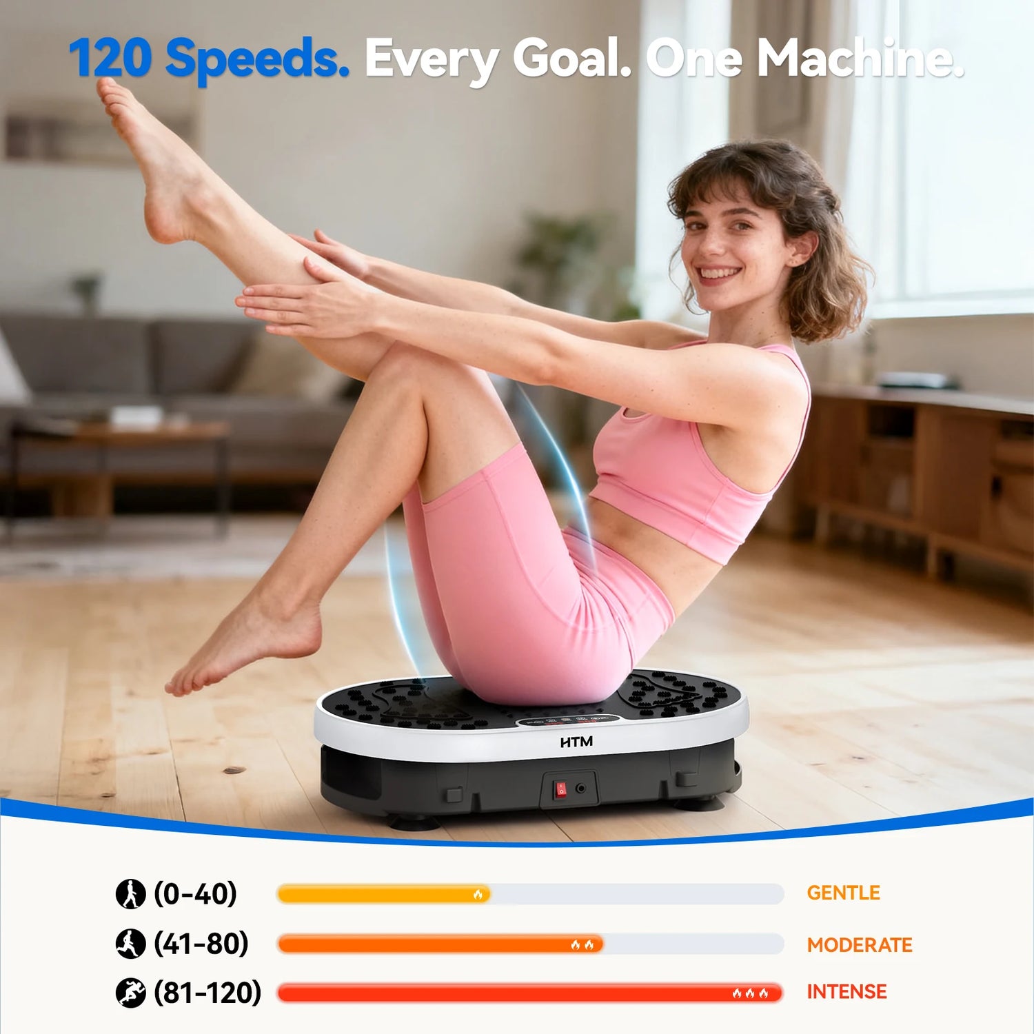 Vibration Plate High Frequency Vibration Fat Burning Fitness Platform 9 Programs 120 Levels Home Gym Weight Loss Remote Control by Home for Health and Beauty
