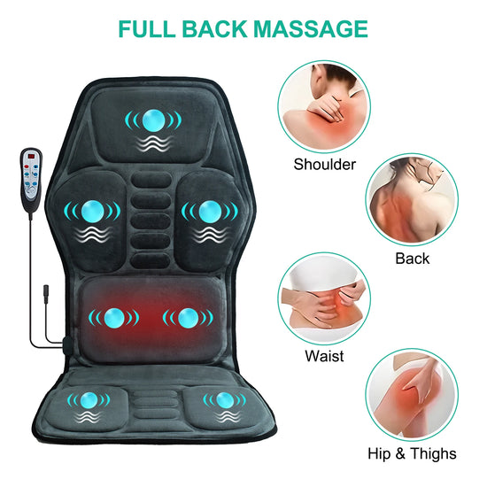 HOMEMASSA Vibration Back Massager Seat Cushion With Heat Massage Chair Pad by Home for Health and Beauty