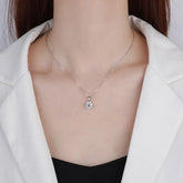 S925 Sterling Silver Moissanite Pendant for Women Collarbone Chain 1-3 Carats Four Claw Simple Necklace Wholesale by Home for Health and Beauty