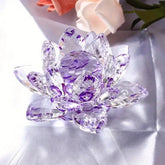 Crystal Lotus Flower Figurine Home Wedding Decoration Glass Craft Collection Paperweight Table Ornaments Souvenir Gifts by Home for Health and Beauty