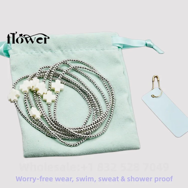 Waterproof Charm Beads Stackable Bracelets Bangles Fashion Fine Jewelry Gift For Women Anniversary Birthday by Home for Health and Beauty