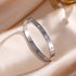 Sparkling Zirconia Inlaid Stainless Steel Bracelet 5/1pcs Set for Women Stackable Bangles Fashion Non Fading Jewelry Gift by Home for Health and Beauty