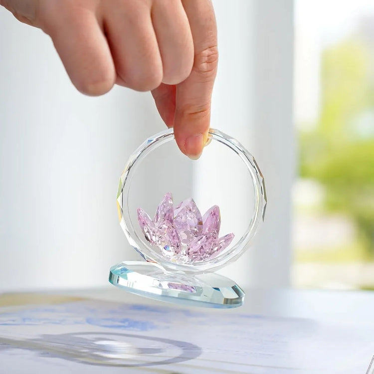 Crystal Sunflower Figurine Collectible Glass Flower Ornament Statue for Valentine&