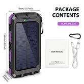 Solar Power Bank Portable Dual 30000mAh 5V USB Ports 2 LED Light Flashlight Fast Charging for iPhone Samsung Tablets by Home for Health and Beauty