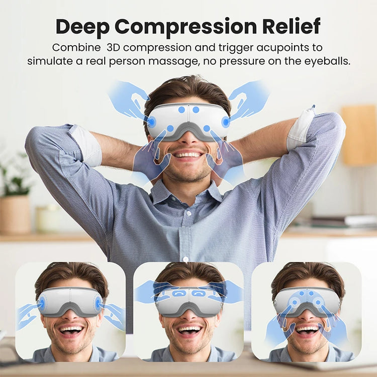 Eye Massager With Heat And Bluetooth For Migraine Relief by Home for Health and Beauty