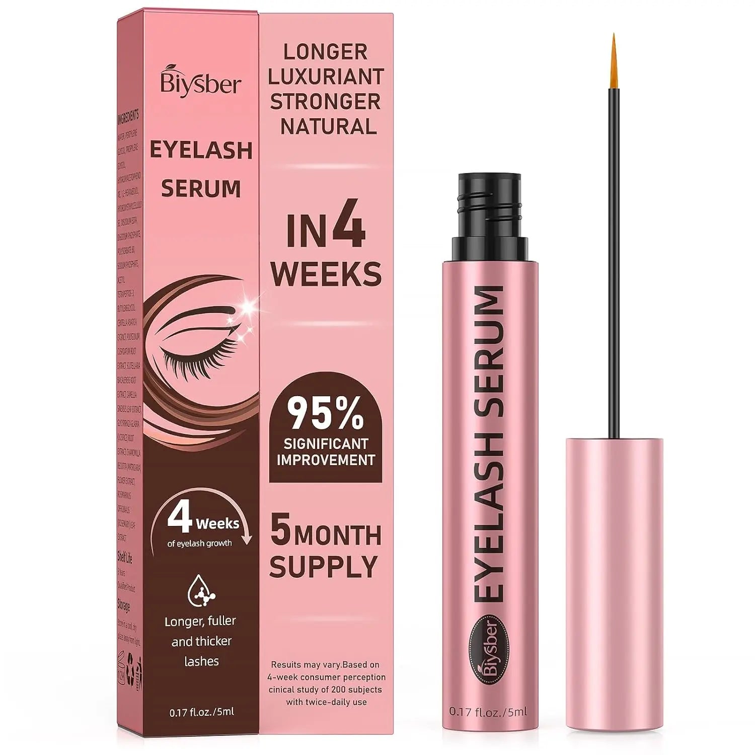 Lash Serum Nourishing Eyelash Enhancer Serum,Eyelash Growth Serum,Natural Ingredients,Longer and Thicker Eyelashes Cosmetics by Home for Health and Beauty