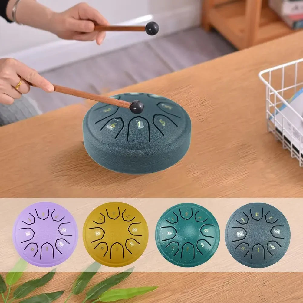 DT4 Eight Tone Steel Tongue Drum With Drumsticks And Accessories