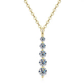 5-Stone Moissanite Long Pendant Necklace D VVS1 for Women Clavicle Chain Necklace Fine Jewelry Gift 14K Gold Filled by Home for Health and Beauty
