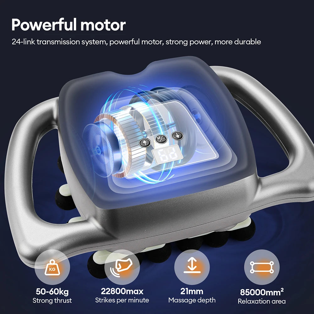 24 Head Fascia Gun 9 Modes High Frequency Massage by Home for Health and Beauty