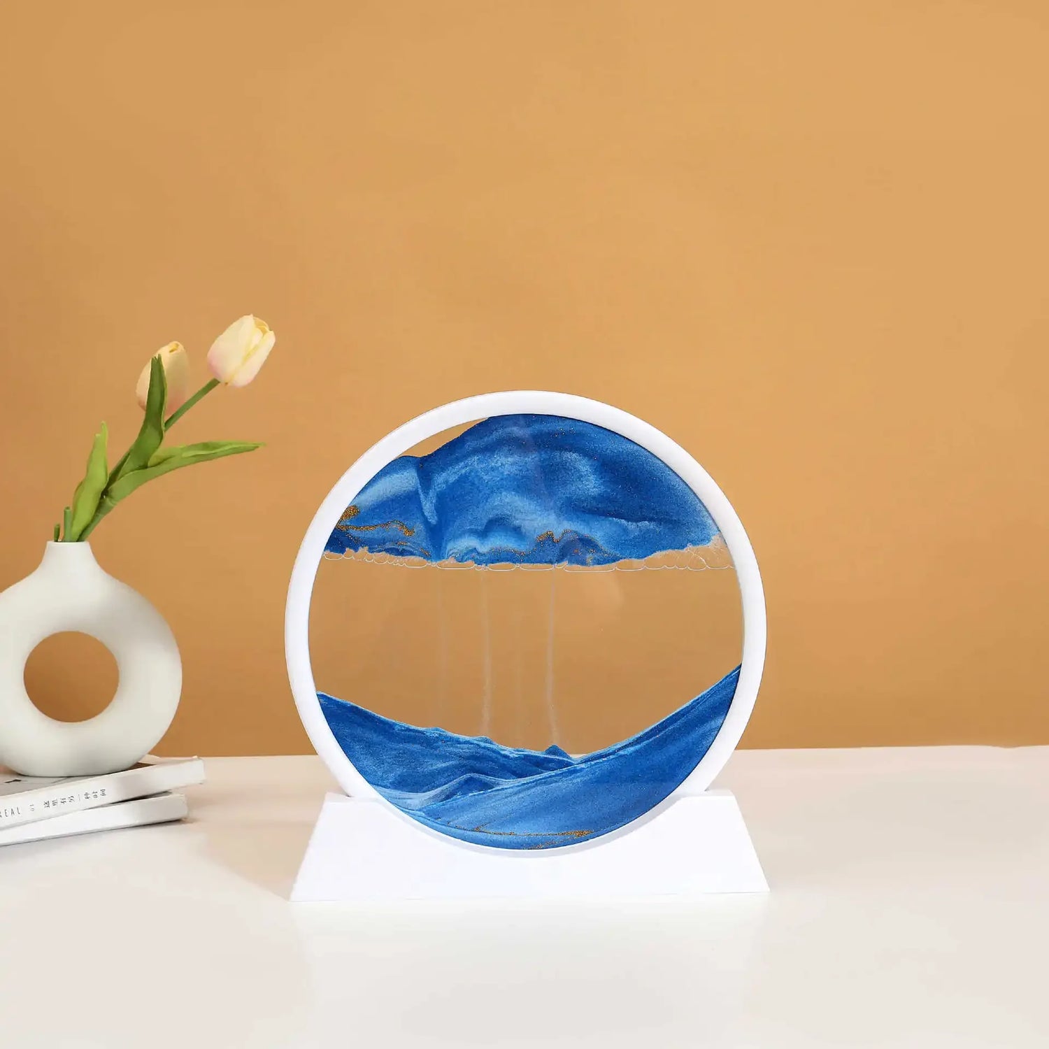 3D Moving Sand Art Glass Frame Deep Sea Quicksand Decor by Home for Health and Beauty