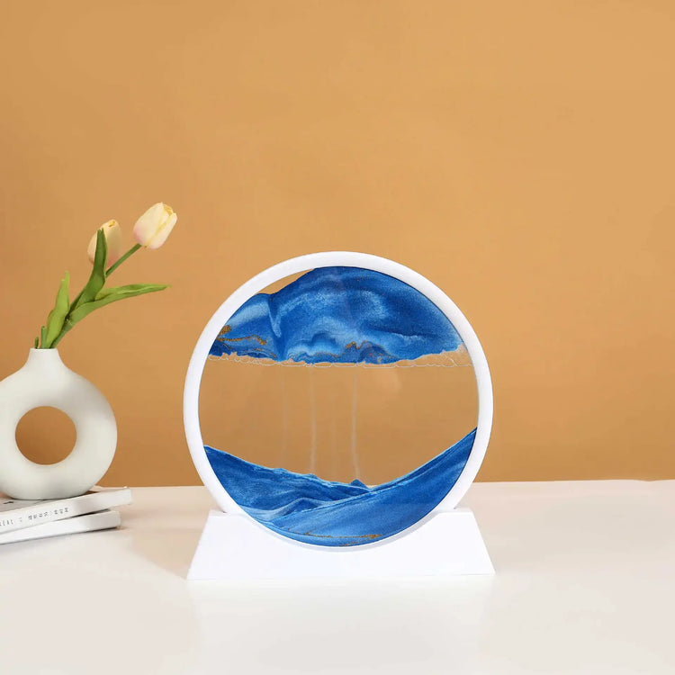 3D Moving Sand Art Glass Frame Deep Sea Quicksand Decor by Home for Health and Beauty