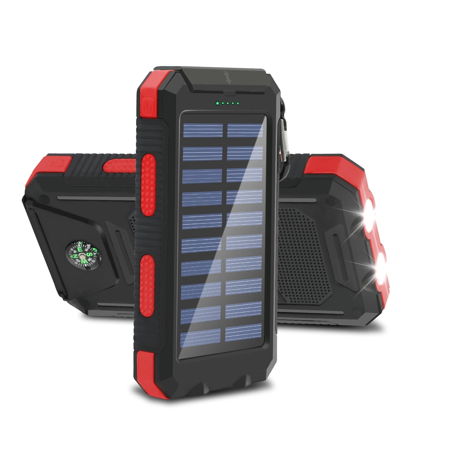 20000mAh Solar Power Bank Large Capacity Portable Outdoor Fast Charging Built-in Li-polymer Battery LDE Light for iphone Samsung by Home for Health and Beauty