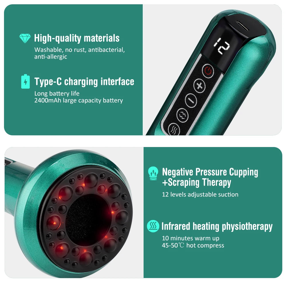 Electric Cupping Device 12 Levels USB Rechargeable