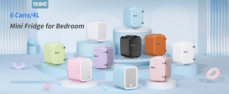 Mini Fridge, 4 Liter/6 Cans Portable Cooler and Warmer, AC/DC Power Small Fridge by Home for Health and Beauty