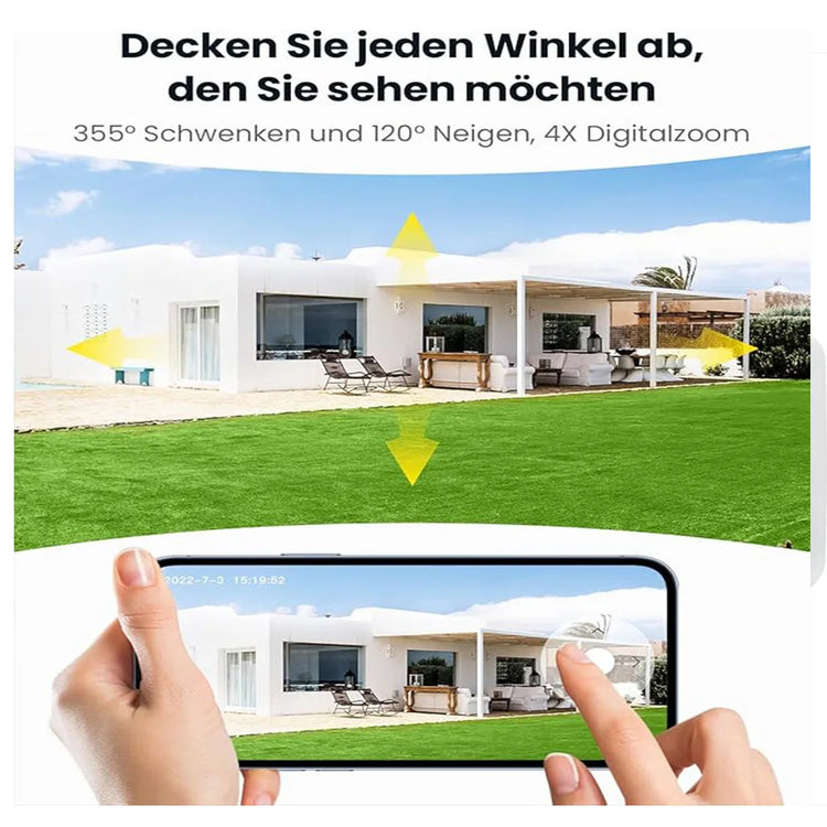 ieGeek 2K 3MP WiFi Security Cameras Wireless Outdoor, for Home Surveillance, 360 PTZ Battery Powered Cam with Solar Panel by Home for Health and Beauty