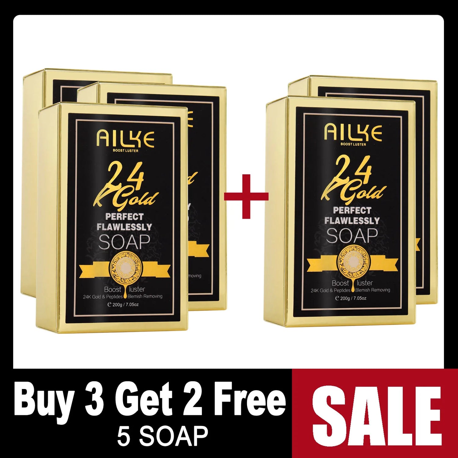 AILKE 24K Glod Flawlessly Skin Care Range, Skin Whitener, Reduce Dark Spots, Melanin, Wrinkles, Moisturize, For Women & Men by Home for Health and Beauty