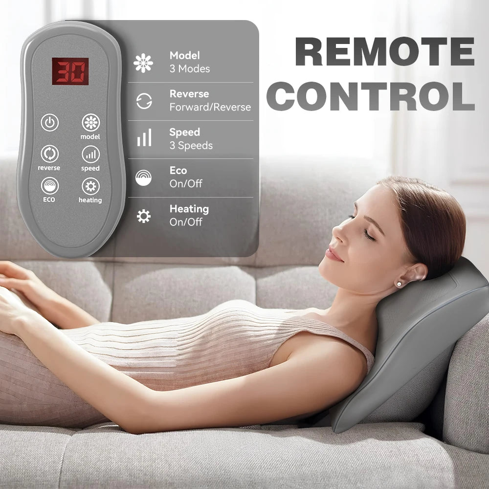 Back Massager Neck Massager with Heat 3D Kneading Massage Pillow for Relax Neck Back Shoulder Legs Gifts for Men Women Mom Dad by Home for Health and Beauty