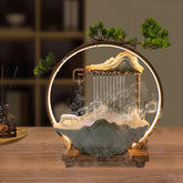 Tabletop Water Fountains Indoor Waterfall Decoration and LED for Meditation by Home for Health and Beauty