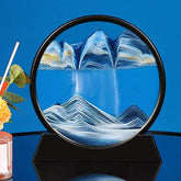 3D Moving Sand Art Picture Round Glass Deep Sea Sandscape Hourglass Quicksand Craft Flowing Sand Painting Office Home Decor Gift by Home for Health and Beauty