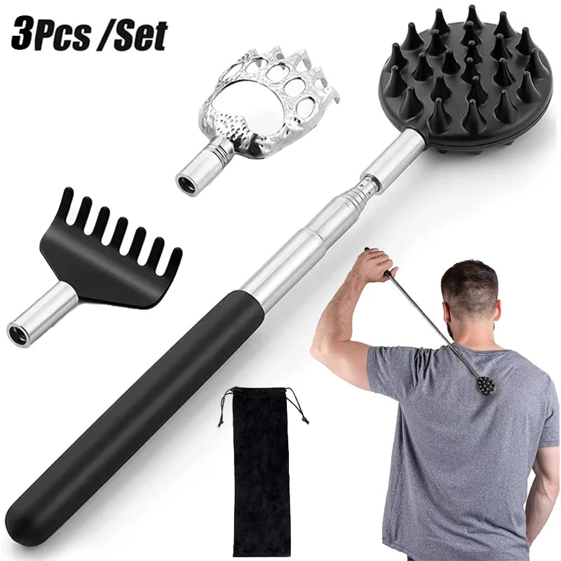1/3/5PCS Back Scratcher Telescopic Scratching Massage Tool Back Scratcher Scraper Extendable Telescoping Itch Massage Relaxation by Home for Health and Beauty