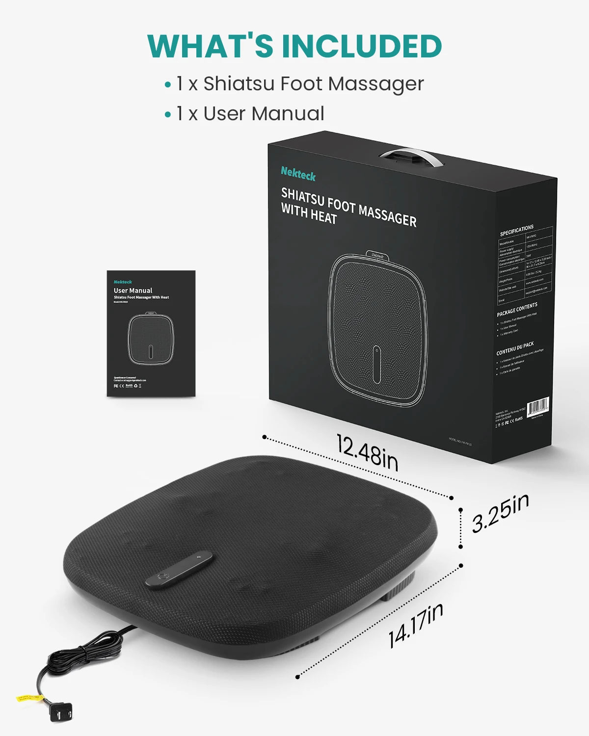 Shiatsu Foot Massager With Heat And Infrared by Home for Health and Beauty