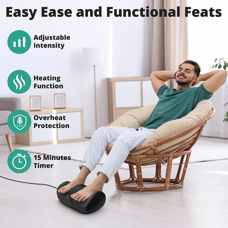 Medcursor Electric Foot Massager Shiatsu Kneading with Heat by Home for Health and Beauty