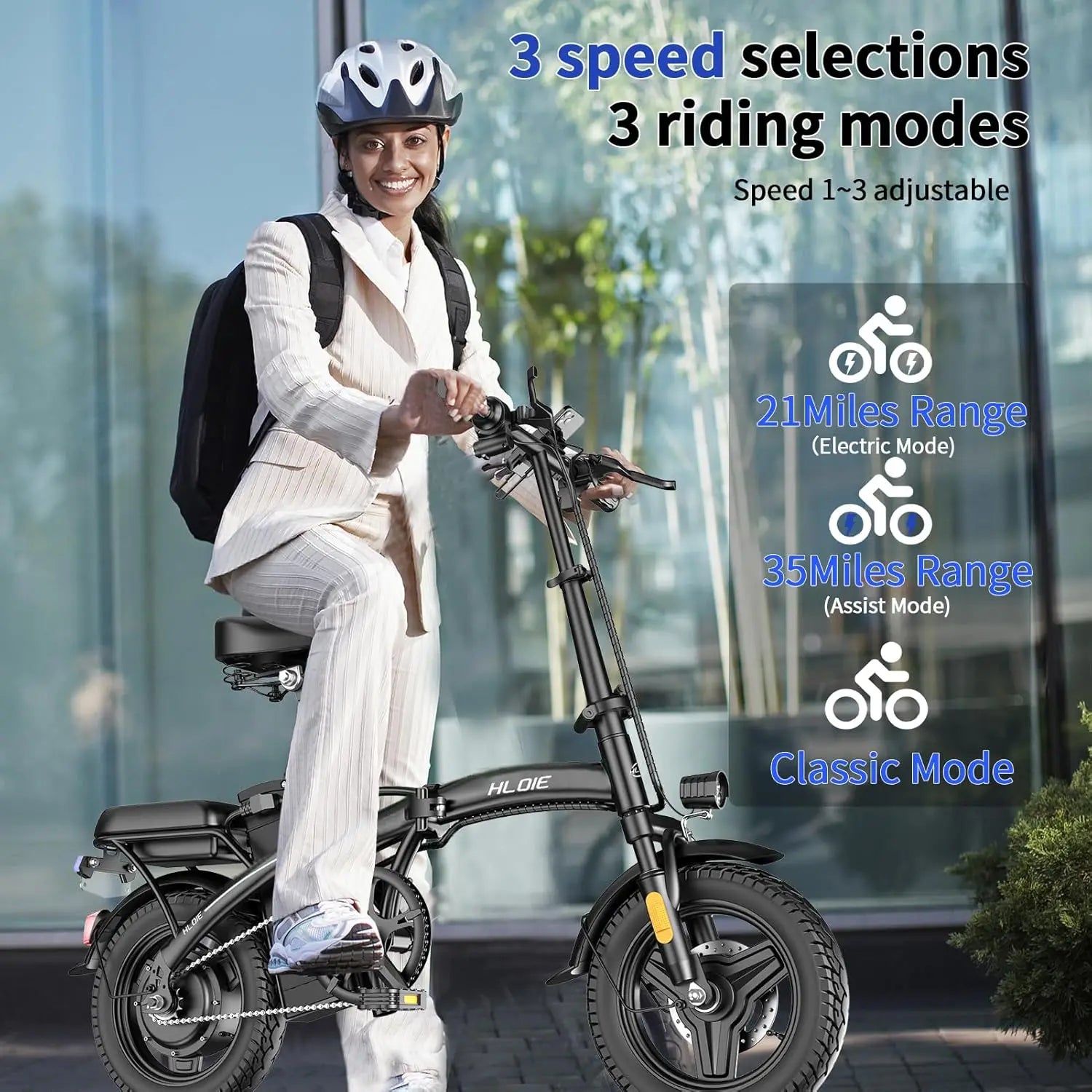 Folding Electric Bike for Adults, 500W Peak Motor, Up to 23 MPH, 14” Foldable Ebike with 48V 12Ah Battery, 35 Miles, Customized by Home for Health and Beauty