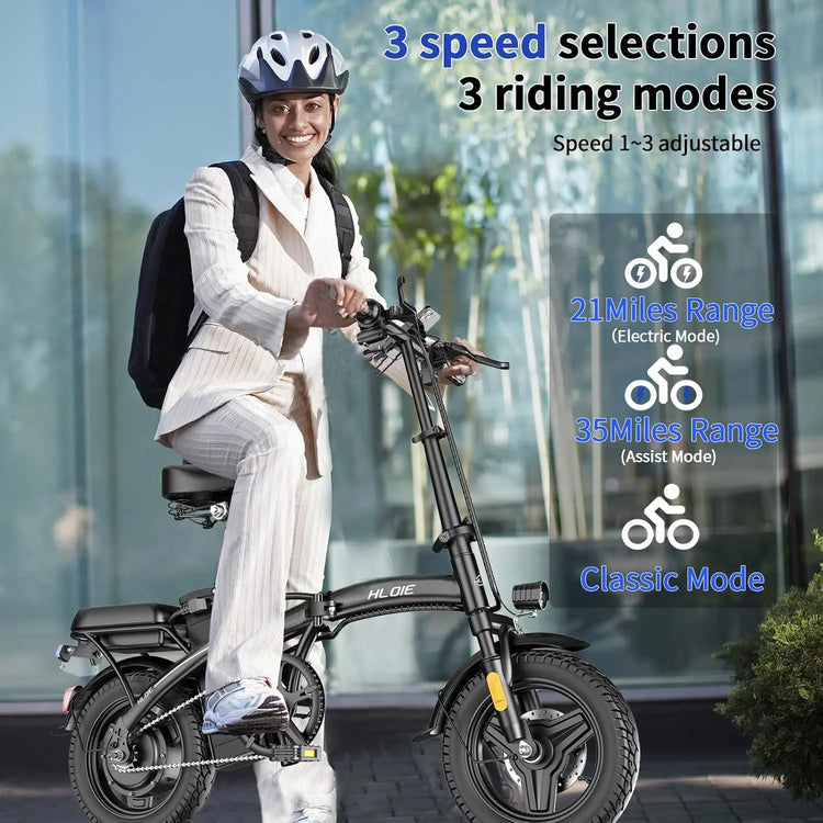 Folding Electric Bike for Adults, 500W Peak Motor, Up to 23 MPH, 14” Foldable Ebike with 48V 12Ah Battery, 35 Miles, Customized by Home for Health and Beauty