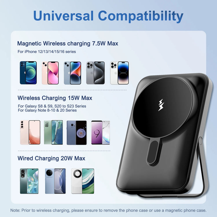 Magnetic 10000mAh Wireless Power Bank iPhone 15 14 13 12 by Home for Health and Beauty