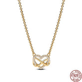 925 Sterling Silver Bow Heart Necklace Zircon Charm Gift by Home for Health and Beauty