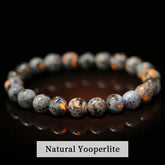 JD Natural Stone Beads Bracelet Amethyst Tiger Eye Crystal Quartz Agate Gem Beads Bangles Women Men Reiki Healling Jewelry Gift by Home for Health and Beauty