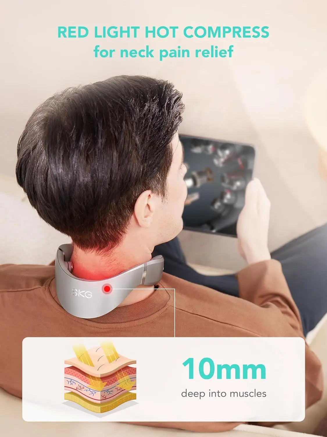 Neck Massager with Heat Portable Deep Tissue Cordless