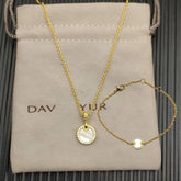 High-Quality Elegant and Simple Gold-Plated Round Bracelets and Necklaces Set by Home for Health and Beauty