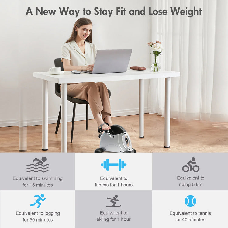 Mini Under Desk Pedal Exerciser Bike Multi-Function Motorized Digital With LCD Screen Display for Leg Arm and Knee for Elderly by Home for Health and Beauty