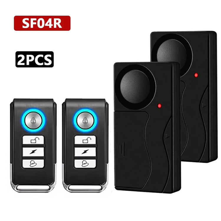 Wireless Vibration Bike Alarm With Remote Control Anti-Theft Alarm 110dB Loud Bike Door Window Alarm Home Safety System by Home for Health and Beauty