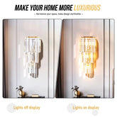 Crystal Wall Lamp Modern 3-Layer Wall Crystal Sconce Light E14 Led Corn Lights by Home for Health and Beauty