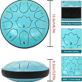 1PC Portable Steel Tongue Drum Set Percussion Musical Instrument 11 Notes 6 Inch D-Key Drum For Zen Yoga Meditation Musical Toy by Home for Health and Beauty