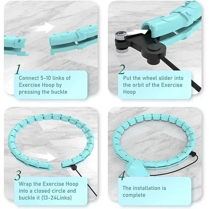 Hula Hoop Smart Weighted For Adults Weight Loss 47 Inch Waist 24 Detachable Links Fitness Hoop For Women And Beginners by Home for Health and Beauty