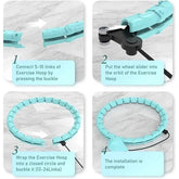 Hula Hoop Smart Weighted For Adults Weight Loss 47 Inch Waist 24 Detachable Links Fitness Hoop For Women And Beginners by Home for Health and Beauty