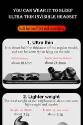 SK Ultra-thin Sleep Headphones 5.3 Wireless Bluetooth Headset Invisible Earbuds Hidden In Ear Button Sports Earphones Waterproof by Home for Health and Beauty