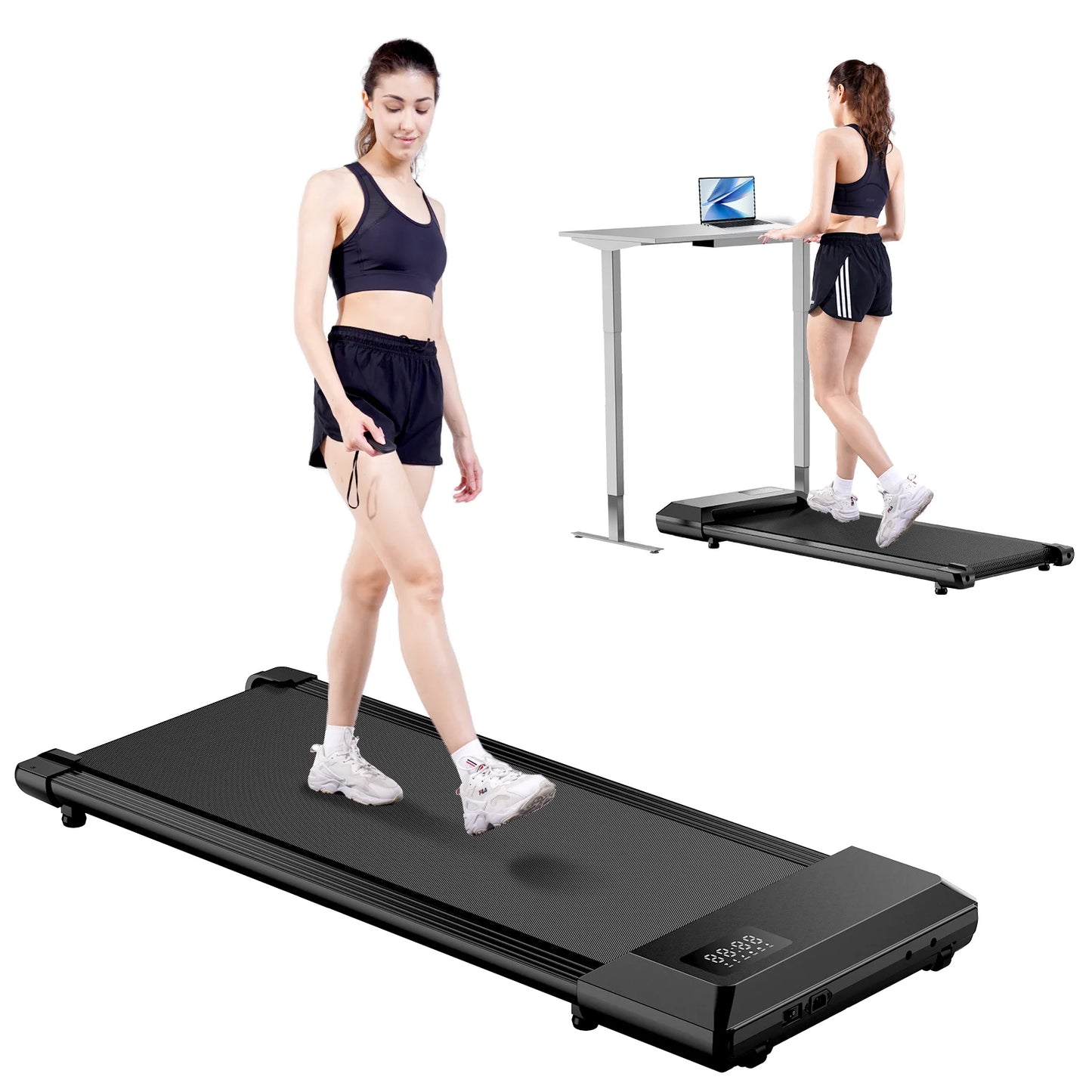 Driving Walking Pad Mini Treadmill Under Desk Quiet Portable