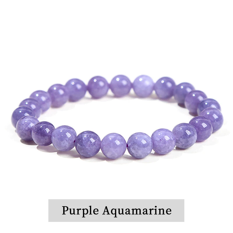 JD Natural Stone Beads Bracelet Amethyst Tiger Eye Crystal Quartz Agate Gem Beads Bangles Women Men Reiki Healling Jewelry Gift by Home for Health and Beauty