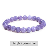 JD Natural Stone Beads Bracelet Amethyst Tiger Eye Crystal Quartz Agate Gem Beads Bangles Women Men Reiki Healling Jewelry Gift by Home for Health and Beauty