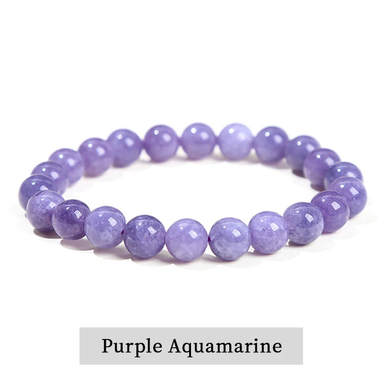 JD Natural Stone Beads Bracelet Amethyst Tiger Eye Crystal Quartz Agate Gem Beads Bangles Women Men Reiki Healling Jewelry Gift by Home for Health and Beauty