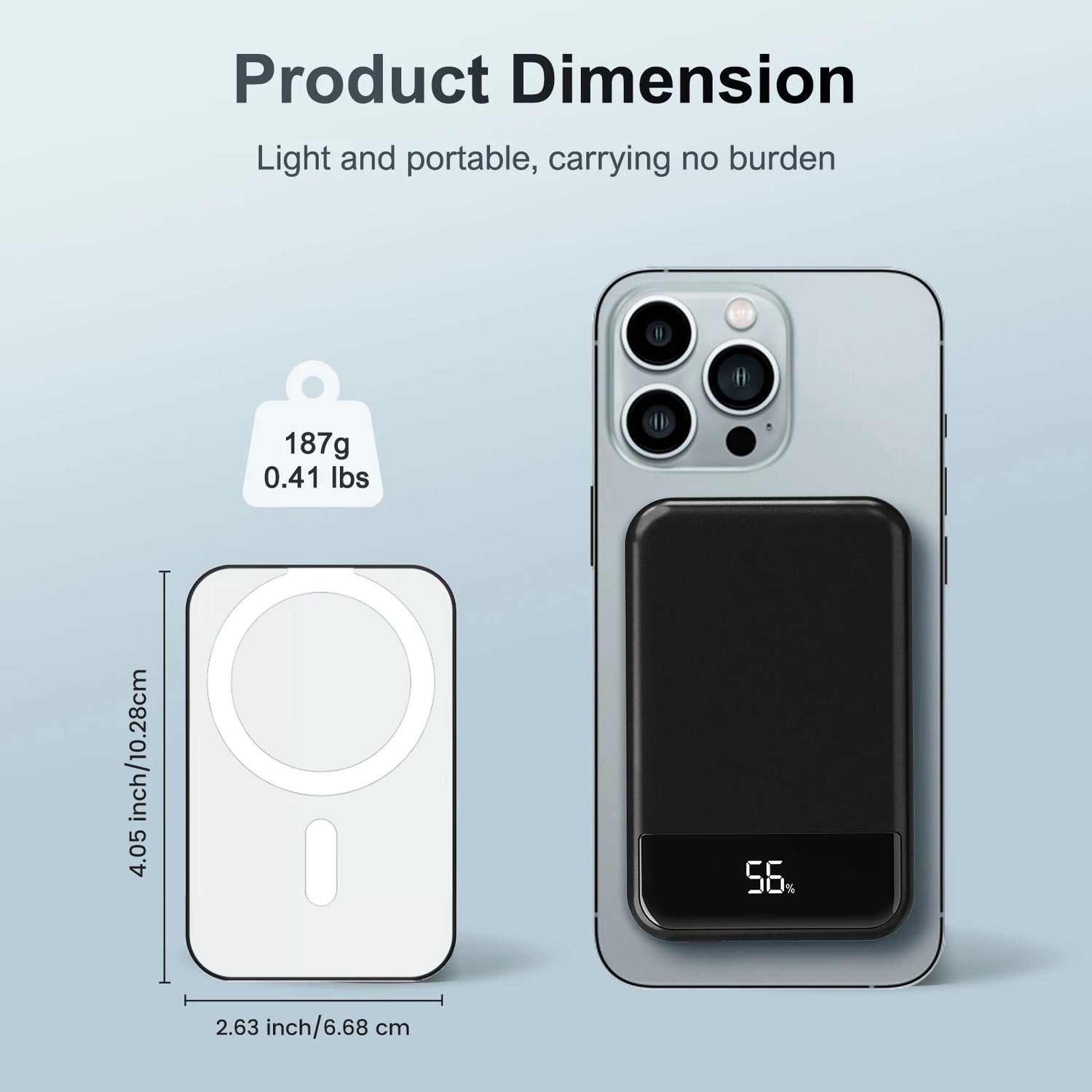 Magnetic Wireless Power Bank 10000mAh PD20W Built-In LED Display by Home for Health and Beauty