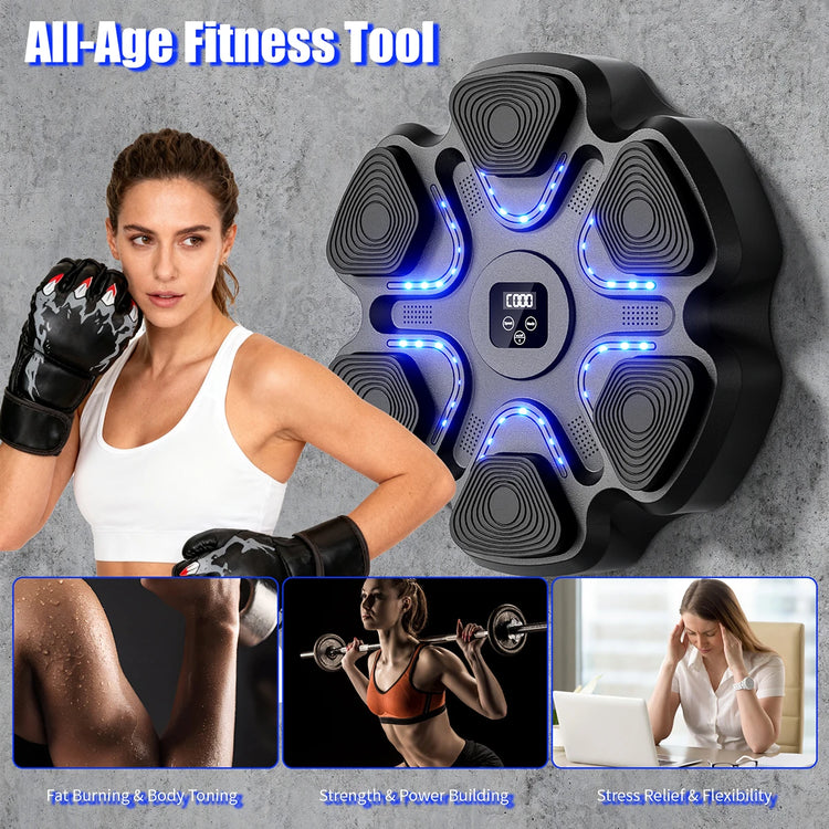 Music Boxing Machine for Adults and Kids, Smart Bluetooth Boxing Training Equipment with Gloves for Home,Office and Gym by Home for Health and Beauty