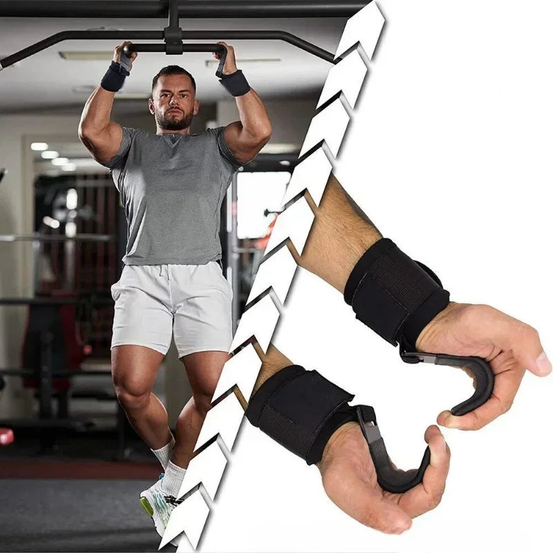 1/2PC Non-Slip Weight Lifting Hookspremium Pair of Straps Weightlifting Deadlift Chin Pull Up and Exercise Fitness Hook Training by Home for Health and Beauty