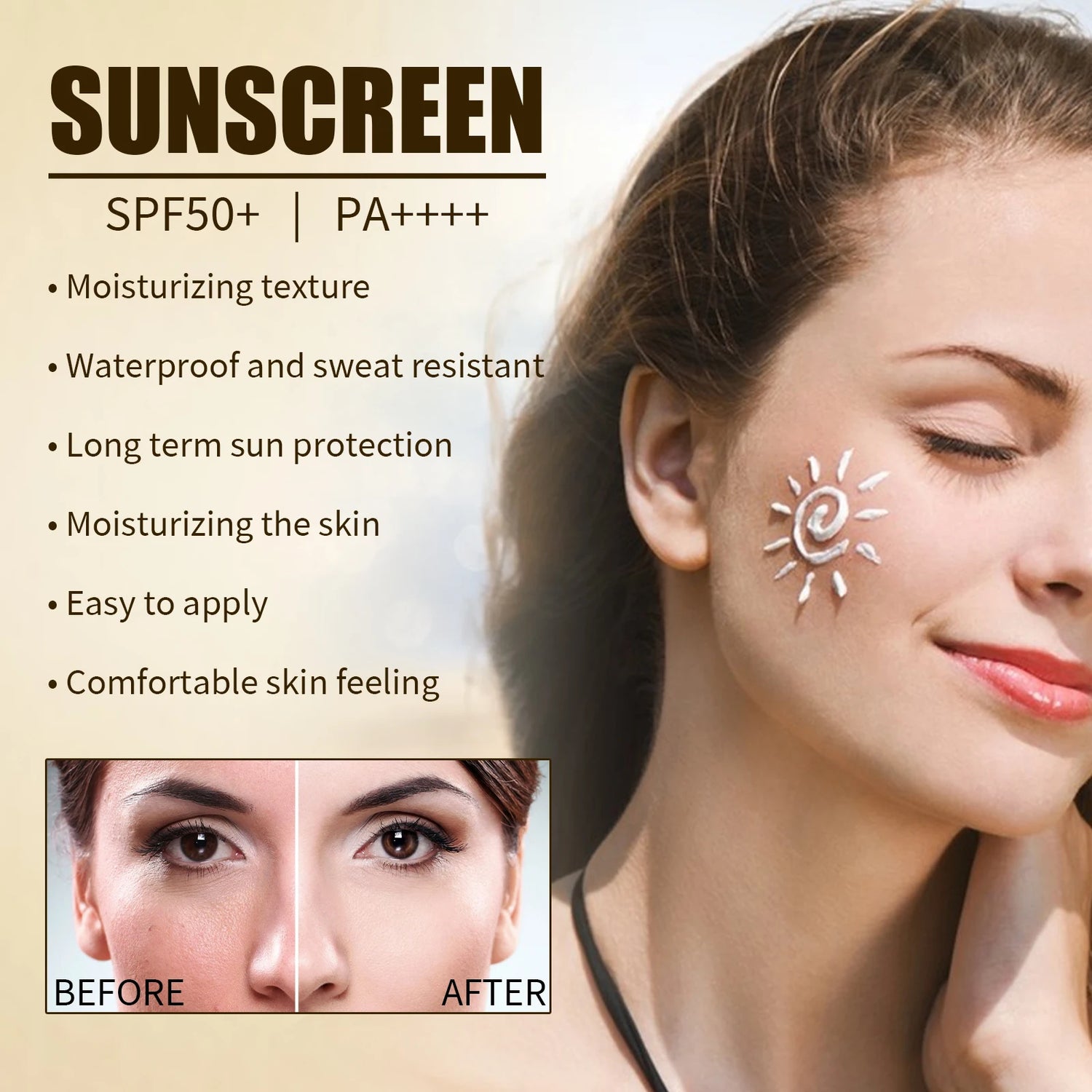 Ouhoe SPF 50 Face Sunscreen Probiotic Brightening Cream by Home for Health and Beauty