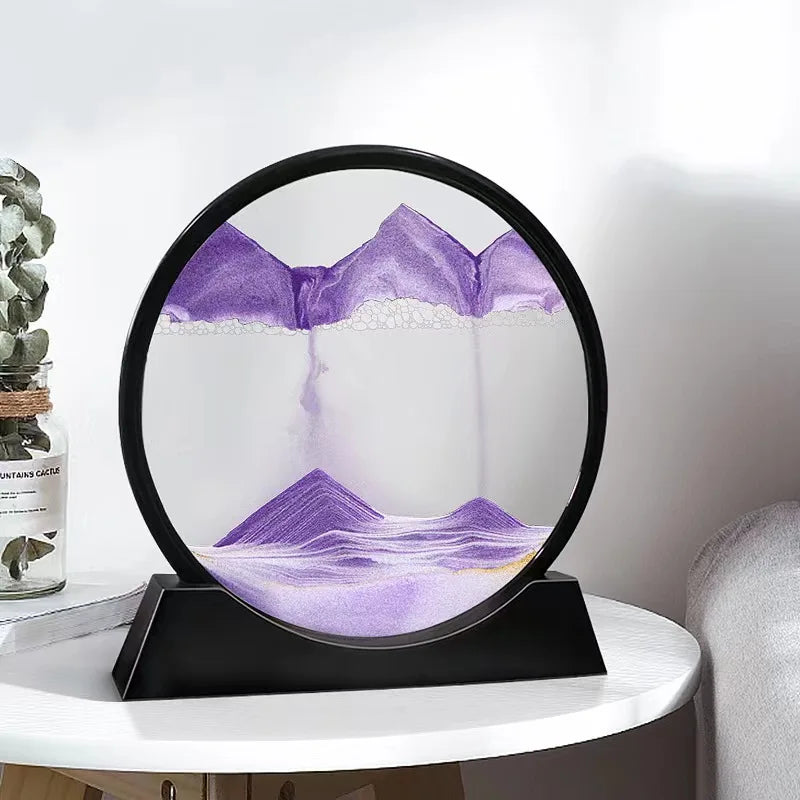 3D Moving Sand Art Glass Frame Deep Sea Quicksand Decor by Home for Health and Beauty